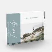 modern, eenvoudig blauw fotogeniecadeau fotoblokken (Links)