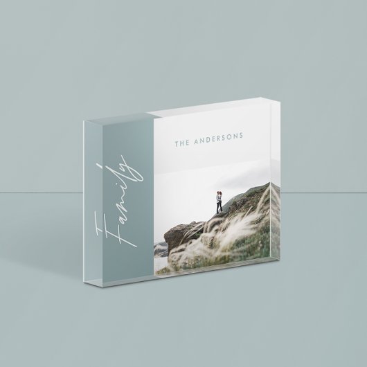 modern, eenvoudig blauw fotogeniecadeau fotoblokken