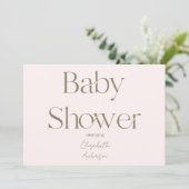 Modern & Eenvoudig Blush en Goud Baby shower Kaart (Staand voorkant)