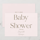 Modern & Eenvoudig Blush en Goud Baby shower Kaart (Voorkant / Achterkant)