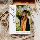 Modern eenvoudig Boho foto Afstuderen Aankondiging