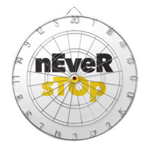 Modern, eenvoudig, bold typographic design Never S Dartbord