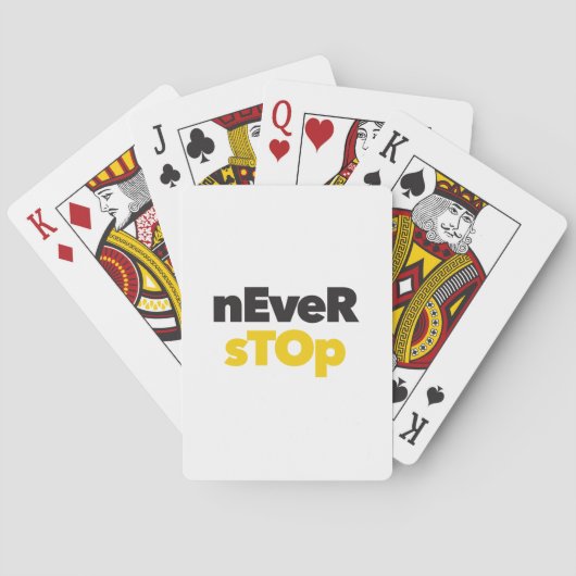 Modern, eenvoudig, bold typographic design Never S Pokerkaarten (Achterkant)