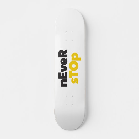 Modern, eenvoudig, bold typographic design Never S Skateboard (Voorkant)