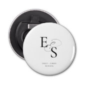 Modern Eenvoudig Bruiloft Monogram Ampersand Button Flesopener (Voorkant)