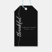 Modern eenvoudig bruiloft paar dankbaar script cadeaulabel (Achterkant)