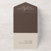 Modern eenvoudig bruiloftsland bruin all in one uitnodiging (Buitenkant)