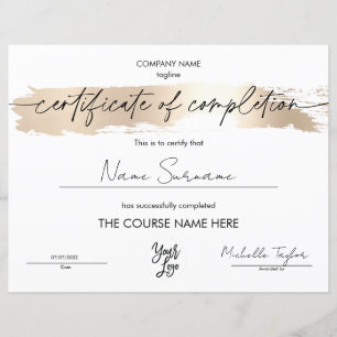 Modern eenvoudig certificaat van voltooiing Voeg L
