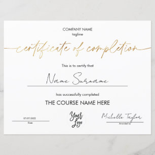 Modern eenvoudig certificaat van voltooiing Voeg L
