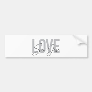 Modern, eenvoudig, chic, Love San Jose Design Cool Bumpersticker
