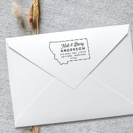 Modern Eenvoudig Chique MONTANA State Retouradres Rubberstempel