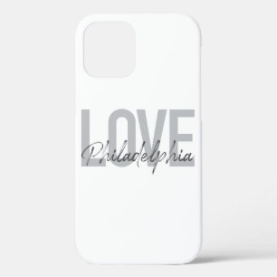 Modern, eenvoudig, cool, design Love Philadelphia iPhone 12 Hoesje