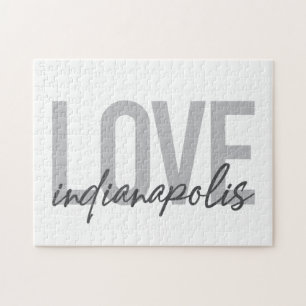 Modern, eenvoudig, cool design of Love Indianapoli Legpuzzel