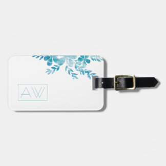 Modern eenvoudig elegant blauw merk bagagelabel