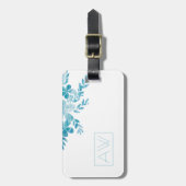 Modern eenvoudig elegant blauw merk bagagelabel (Voorkant verticaal)