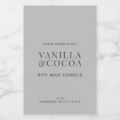 Modern Eenvoudig Elegant Candle Label Voedselcontainer Etiket (Enkel label)