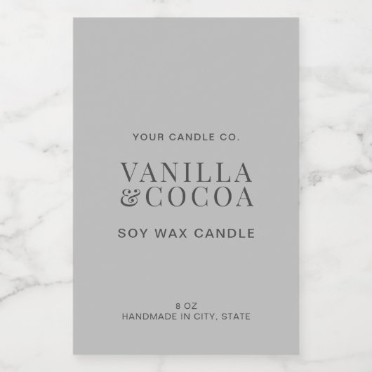 Modern Eenvoudig Elegant Candle Label Voedselcontainer Etiket (Enkel label)