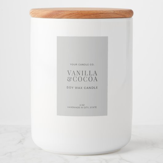 Modern Eenvoudig Elegant Candle Label Voedselcontainer Etiket (Voorkant)