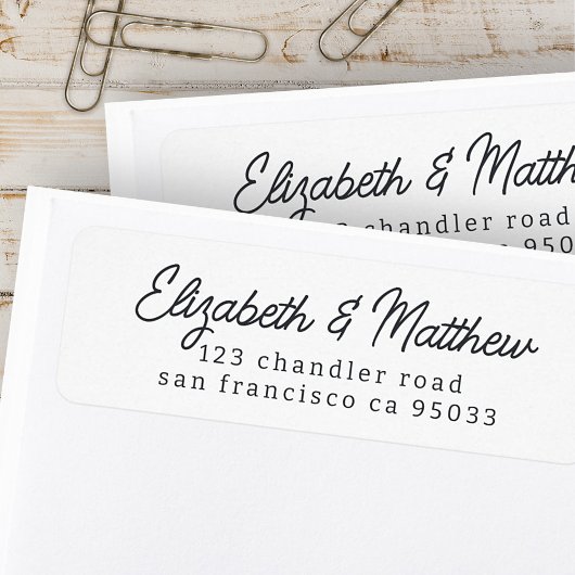 Modern eenvoudig elegant chique retouradres etiket