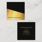 Modern eenvoudig elegant goud zwart professional vierkante visitekaartje (Voorkant / Achterkant)