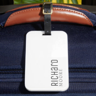 modern eenvoudig elegant minimalistisch zwart wit bagagelabel