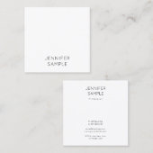 Modern Eenvoudig Elegant Minimalistische Sjabloon  Vierkante Visitekaartje (Voorkant / Achterkant)
