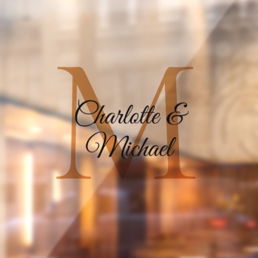 Modern, eenvoudig, elegant, monogram bruiloft raamsticker (Vel 2)
