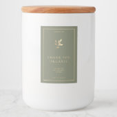 Modern Eenvoudig Elegant Sage Gold Plant Voedselcontainer Etiket (Voorkant)