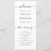 Modern eenvoudig elegant script bruiloft programma (Voorkant)