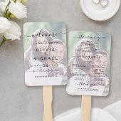 Modern eenvoudig elegant script foto bruiloft prog handwaaier