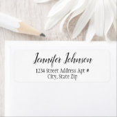 Modern eenvoudig elegant script zwart-wit etiket (Insitu)