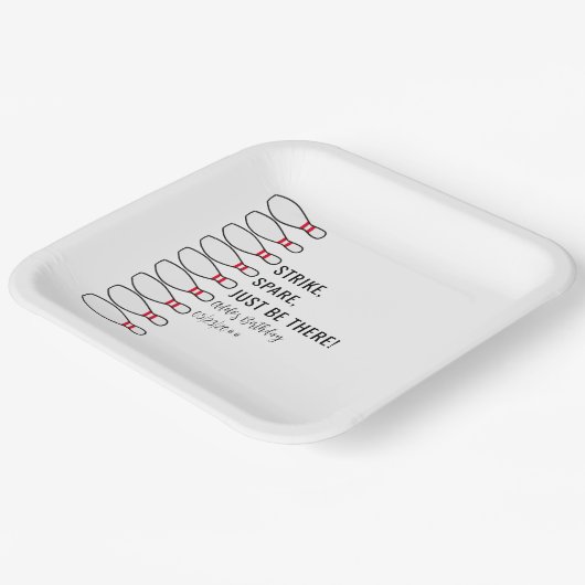 Modern eenvoudig elke leeftijd Bowling verjaardags Papieren Bordje (Gebogen)