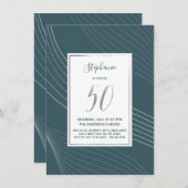 Modern, eenvoudig en elegant 50ste verjaardagsfees kaart (Voorkant / Achterkant)