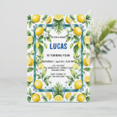 Modern Eenvoudig geel Lemon waterverf verjaardag Kaart (Staand voorkant)