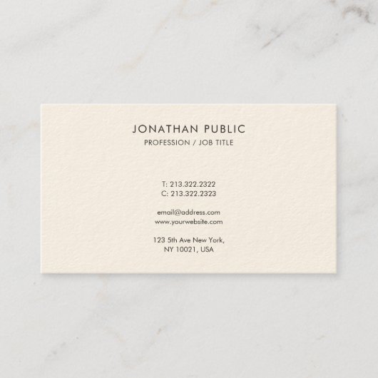 Modern Eenvoudig Gemakkelijk te maken Sjabloon Lux Visitekaartje (Voorkant)