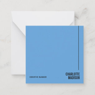 Modern Eenvoudig Hemelblauw Minimalistisch Eigen N Notitiekaartje