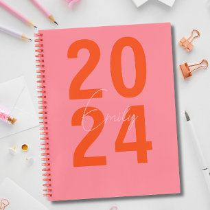 Modern eenvoudig jaar + naam notitieboek