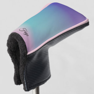 Modern Eenvoudig Kleurrijke regenboog gradiënt gal Golfheadcover
