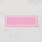 Modern Eenvoudig Logo Blush Roze Witte Haarstylist Mini Visitekaartje (Achterkant)