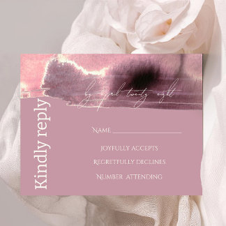 Modern, eenvoudig Mauve Dusty Roos RSVP Kaartje