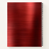 Modern eenvoudig metaal geborsteld rood notitieboek (Achterkant)