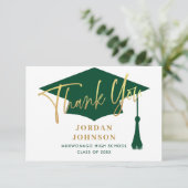 Modern eenvoudig minimalistisch Afstuderen Bedankkaart (Staand voorkant)