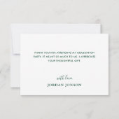 Modern eenvoudig minimalistisch Afstuderen Bedankkaart (Achterkant)