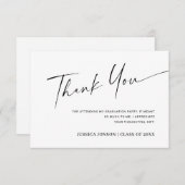 Modern eenvoudig minimalistisch Afstuderen Bedankkaart (Voorkant / Achterkant)