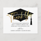 Modern eenvoudig minimalistisch Afstuderen Dank u Aankondigingskaart (Voorkant)