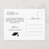 Modern eenvoudig minimalistisch Afstuderen Dank u Aankondigingskaart (Achterkant)