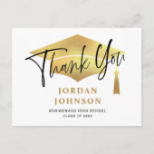 Modern eenvoudig minimalistisch Afstuderen Dank u Aankondigingskaart (Voorkant)