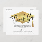 Modern eenvoudig minimalistisch Afstuderen Dank u Aankondigingskaart (Voorkant / Achterkant)