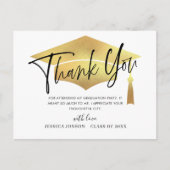 Modern eenvoudig minimalistisch Afstuderen Dank u Aankondigingskaart (Voorkant)