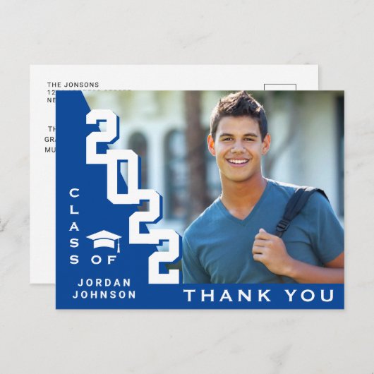 Modern eenvoudig minimalistisch Afstuderen Dank u Briefkaart (Voorkant / Achterkant)